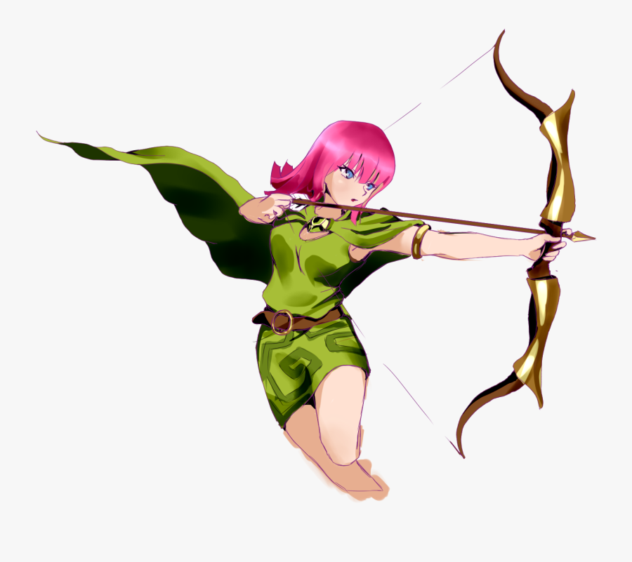 Jpg Library Library Archery Drawing Anime - Clash Of Clans Archer Fan Art, Transparent Clipart