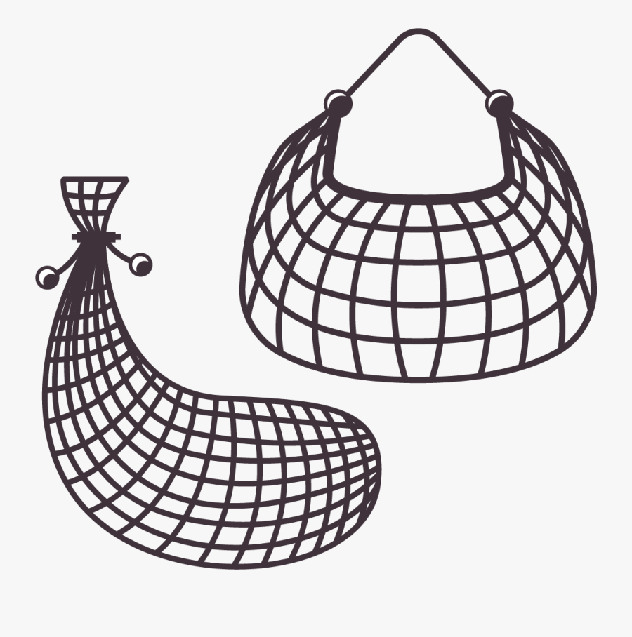 Fish Trap Clipart - Fishing Net Clipart Black And White, Transparent Clipart