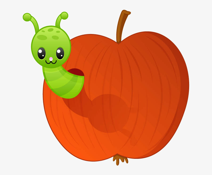 Clipart Apple With Worm - Caterpillar, Transparent Clipart