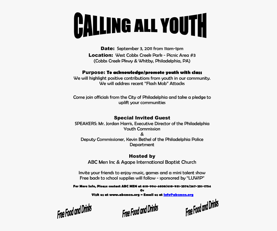 Calling All Youth Clipart - Calling All Youth Clip Art, Transparent Clipart