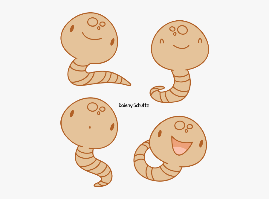 Earthworm Chibi, Transparent Clipart
