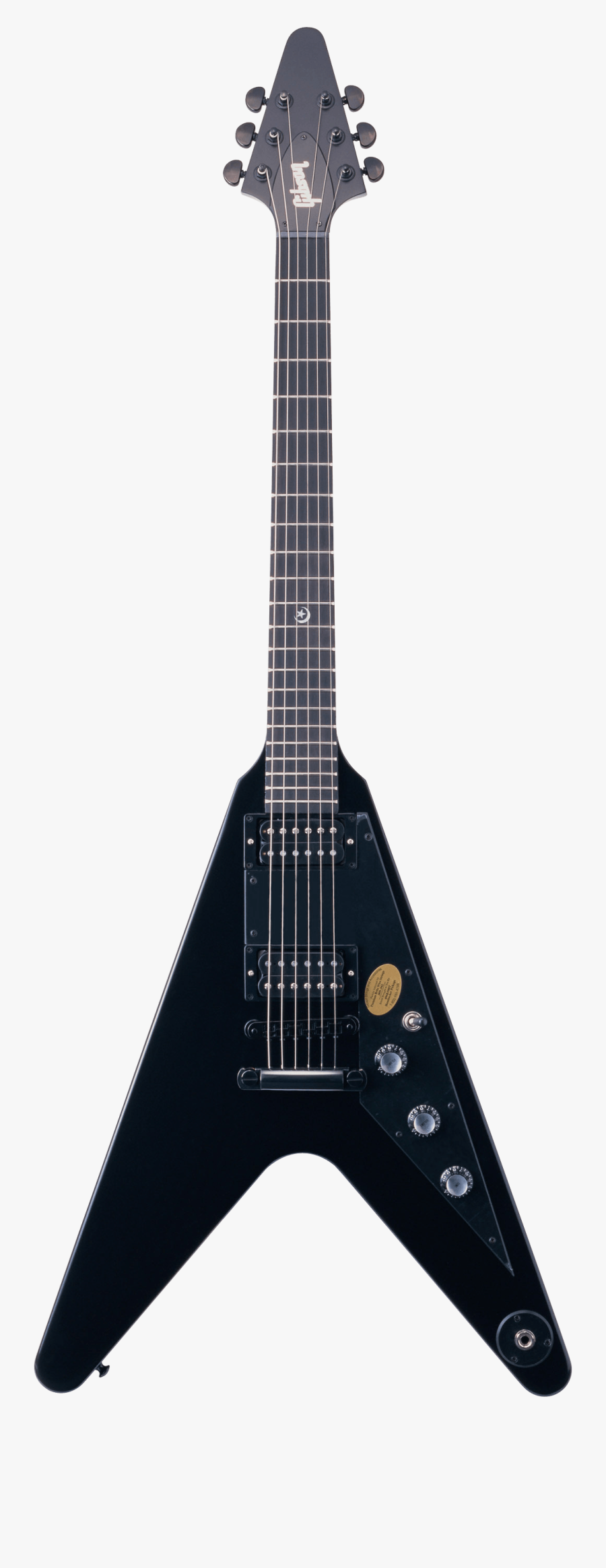 Black Electric Guitar Transparent Png - Gibson Flying V, Transparent Clipart