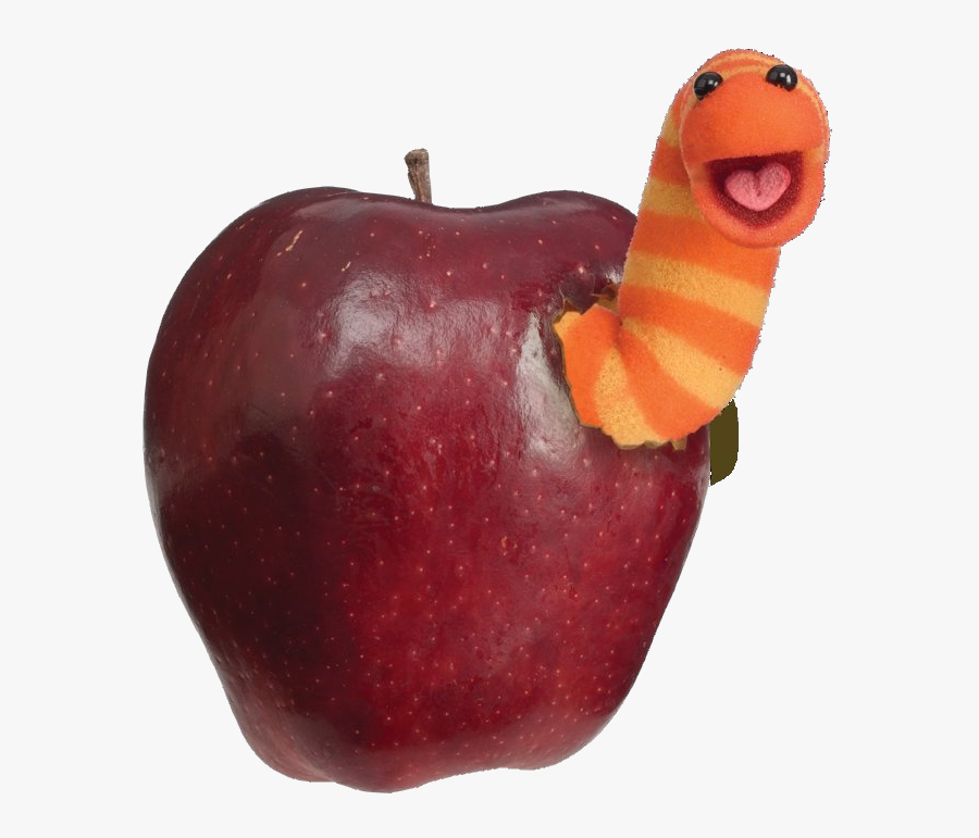 Clip Art Oscar Worm - Slimey Sesame Street Apple, Transparent Clipart