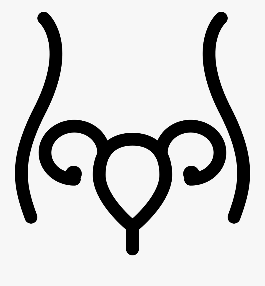 Uterus And Fallopian Tube Inside Woman Body Outline - Uterus Clipart, Transparent Clipart
