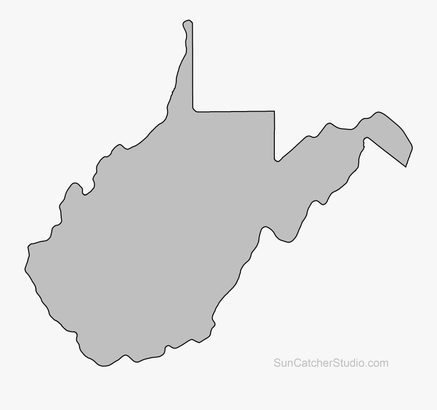 West Virginia State Silhouette, Transparent Clipart
