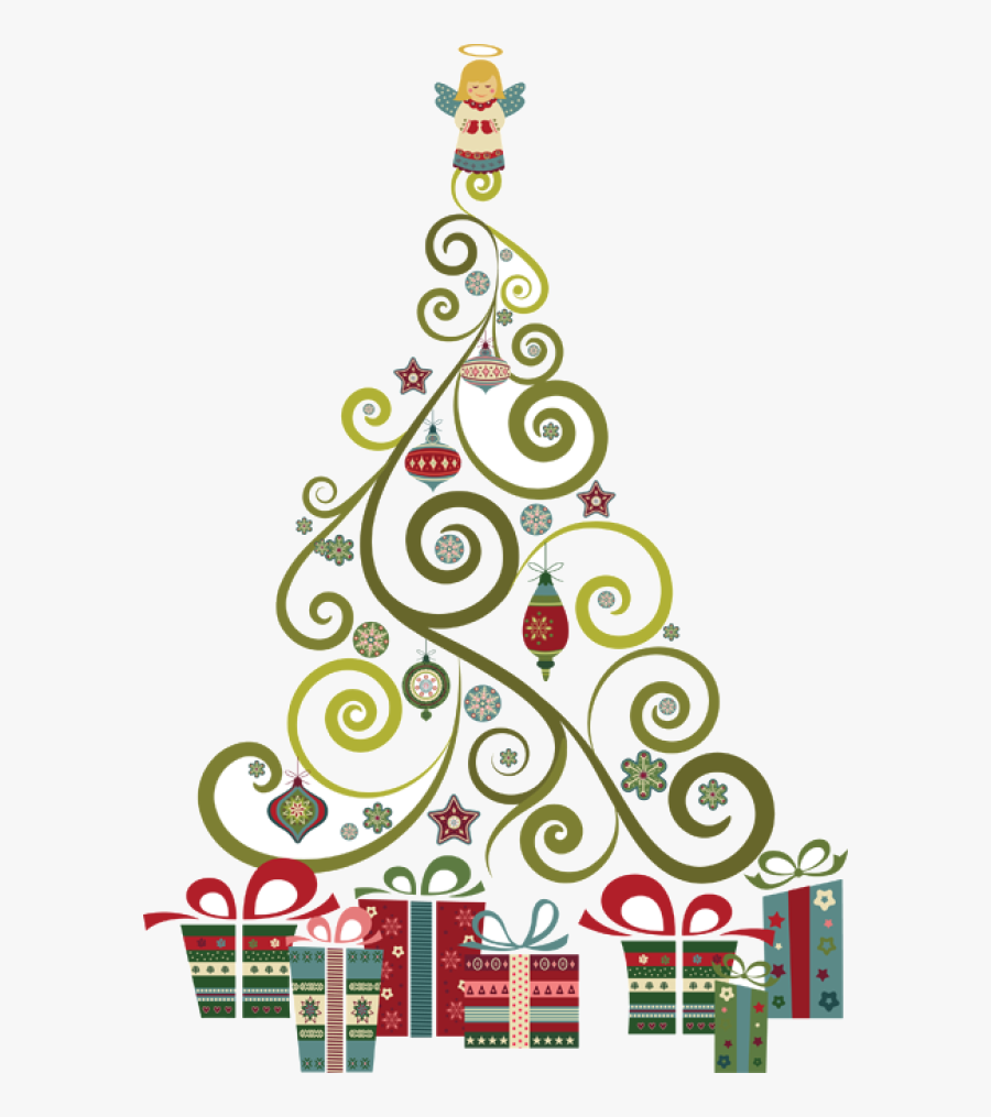 Christmas Clip Art Of A Christmas Tree Dixie Allan - Clipart Abstract Christmas Tree, Transparent Clipart