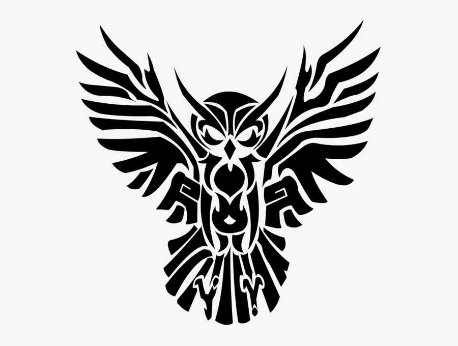 Transparent Owls Clipart Black And White - Owl Tribal, Transparent Clipart