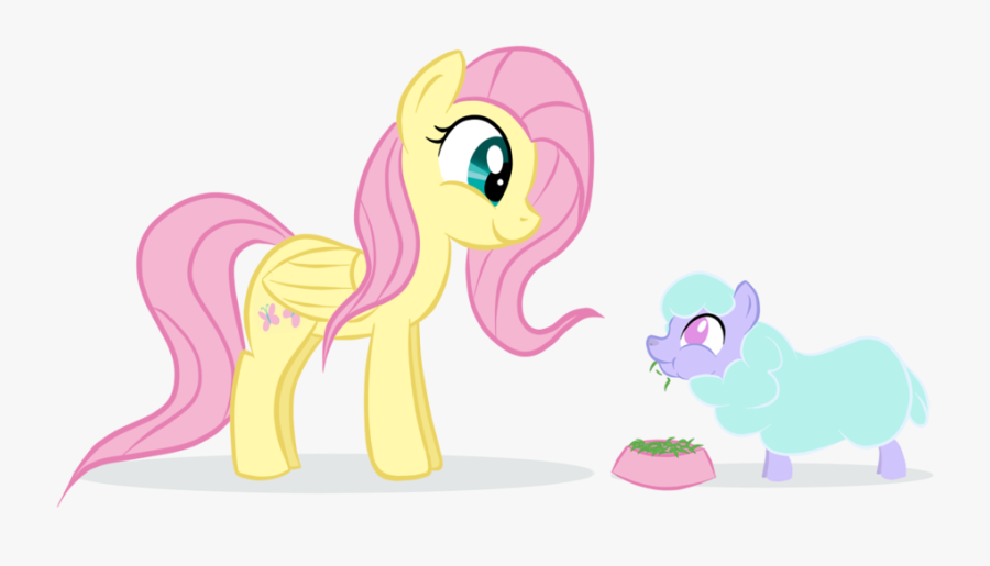 Fluttershy And A Tiny Ewe By Kasun05 On Clipart Library - Cartoon, Transparent Clipart