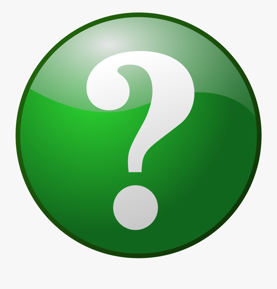 Clipart - Unknown Green - Green Question Mark Button, Transparent Clipart