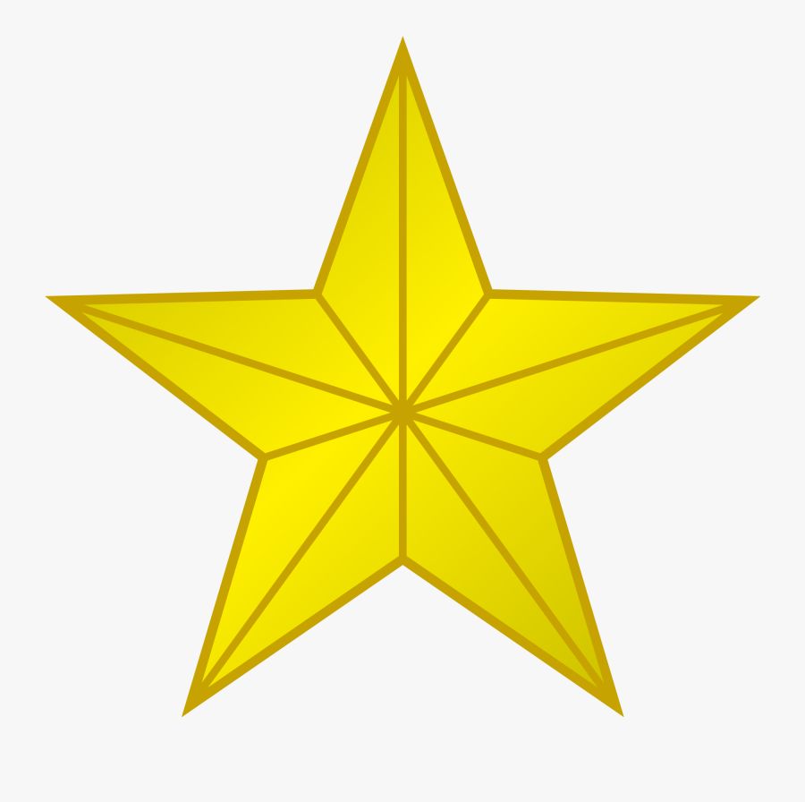 1 Golden Star - Star Divided Into 5, Transparent Clipart