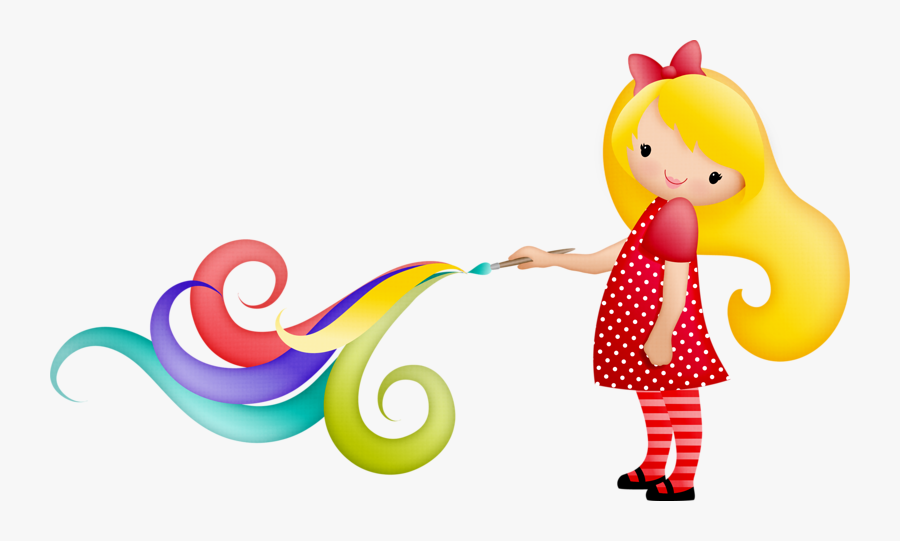 Niñas Animadas Pintando, Transparent Clipart