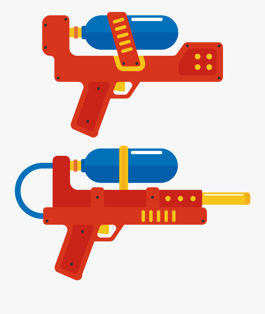 Vector Orange Gun Transprent Png Free Download - Water Gun Blender 3d, Transparent Clipart