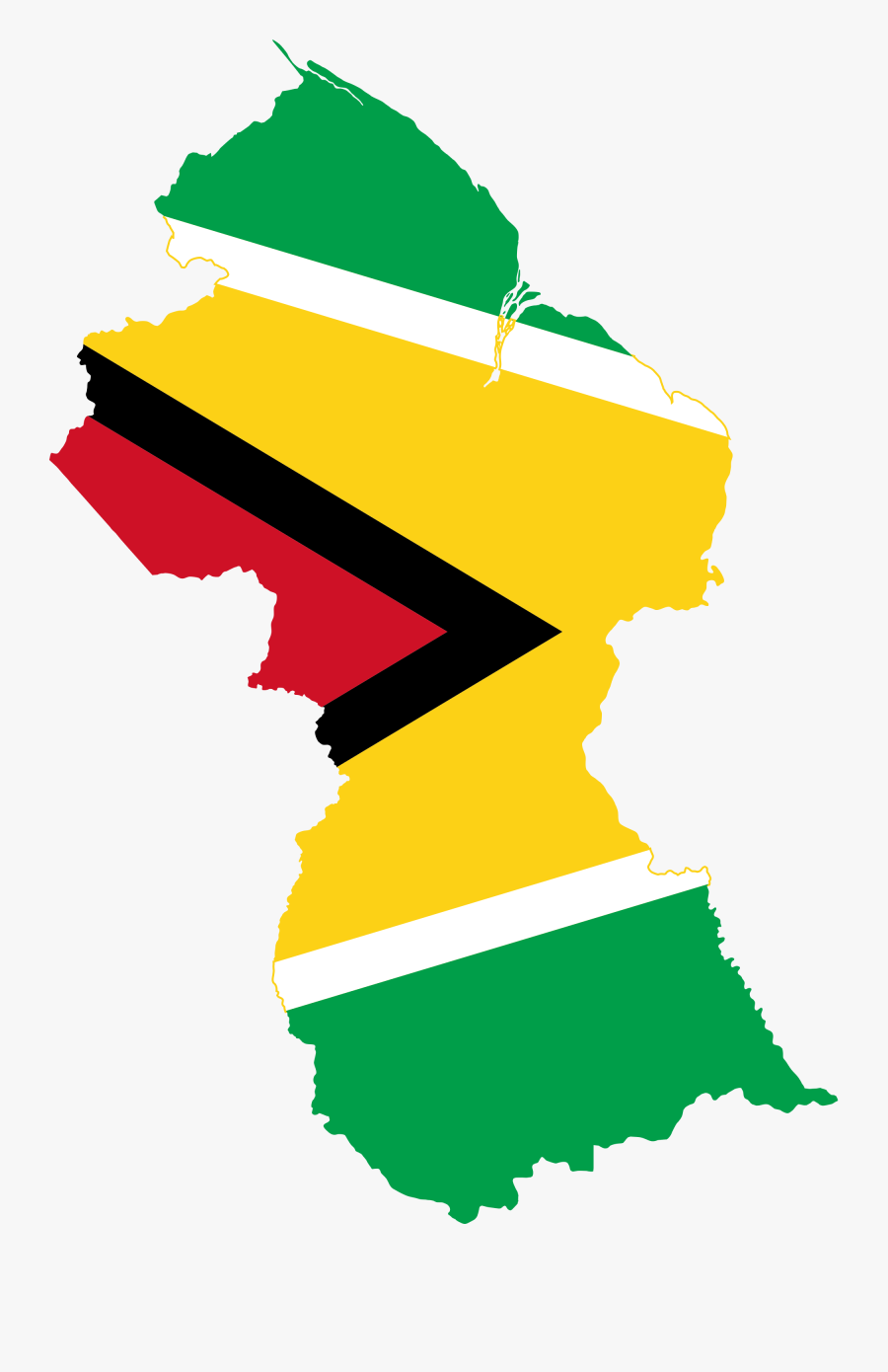 Commons Clipart Education - Guyana Flag Map, Transparent Clipart