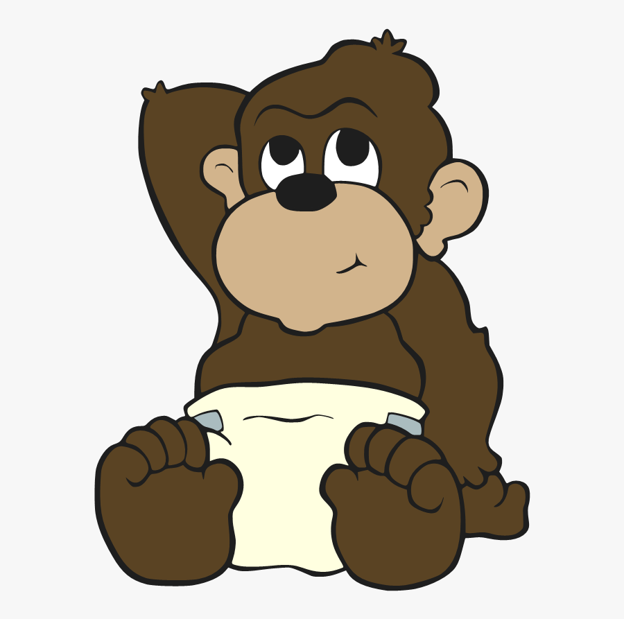 Baby Chimpanzee Cartoon, Transparent Clipart