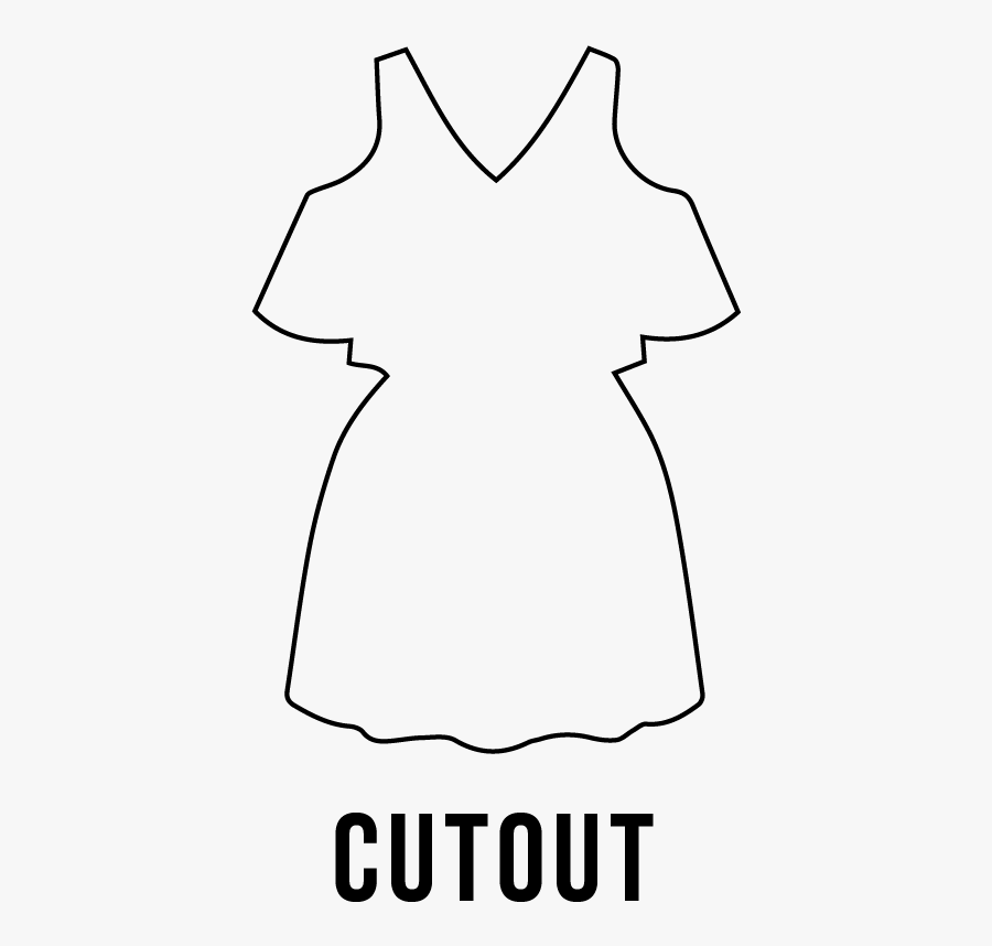 Cutout Dress, Dress Type, Women"s Apparel, Uptownie - Line Art, Transparent Clipart