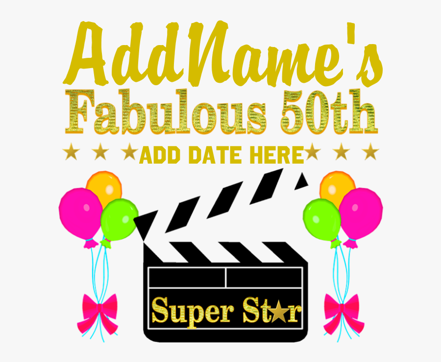 50th Birthday Banner, Transparent Clipart