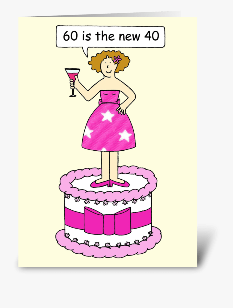 50th Birthday Humor For Her Lady On A Ca Greeting Card - 38th Birthday Cake Funny, Transparent Clipart