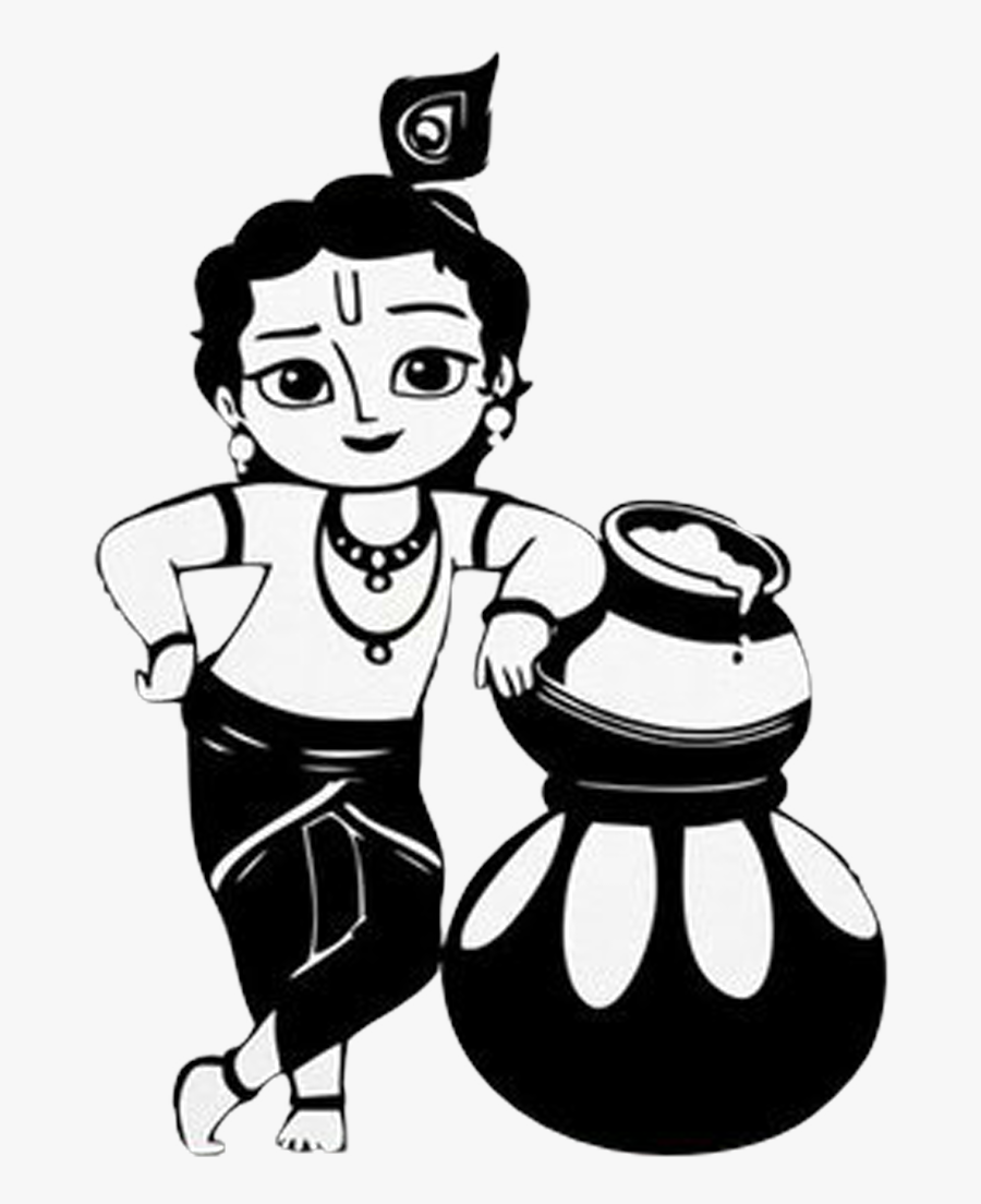 #kanna #lord Kannada #krishna #lordkrishna - Krishna Black And White, Transparent Clipart