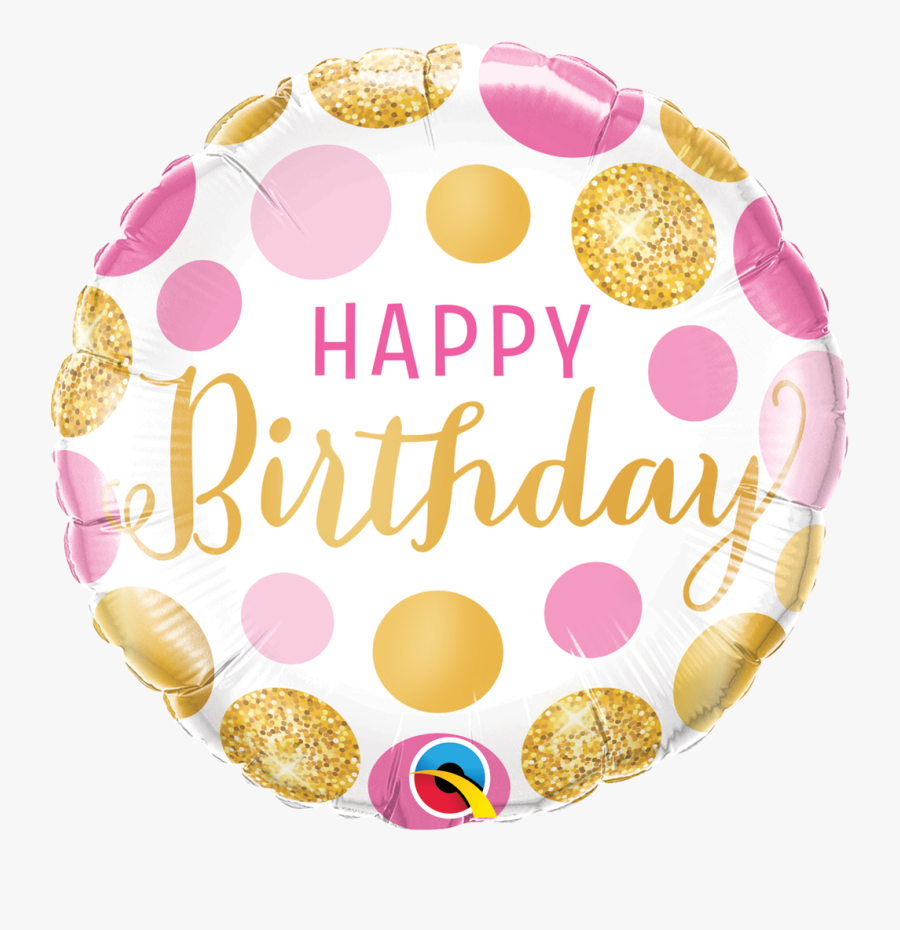 50 Pink & Gold Dots - 50th Birthday Balloon Pink, Transparent Clipart