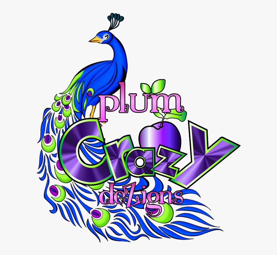 Plum Crazy Dezigns Custom ~ Personalized Race Apparel - Peacock Drawing With Colour, Transparent Clipart