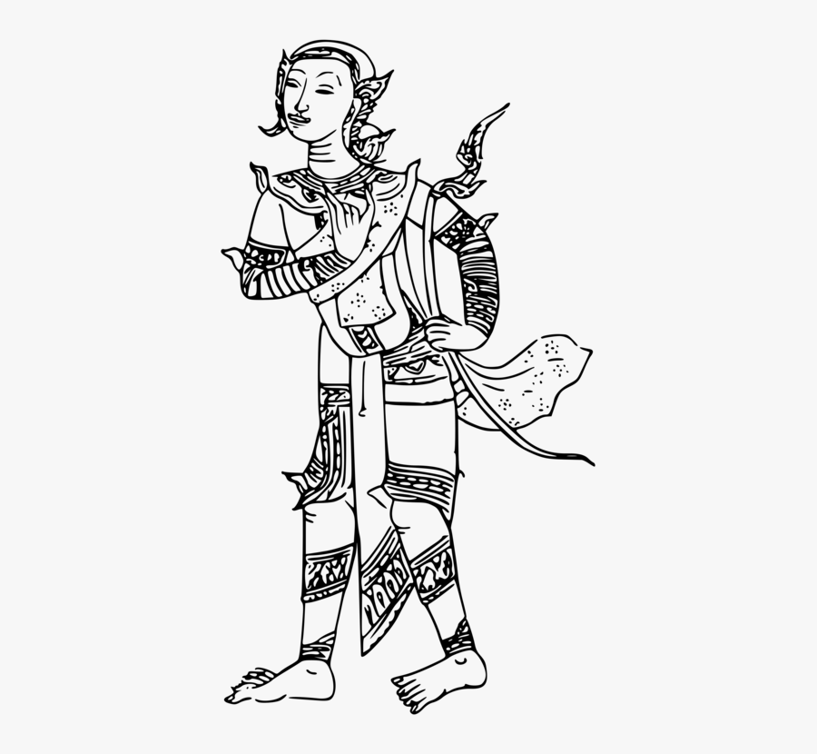 Standing,line Art,drawing - Hinduism, Transparent Clipart