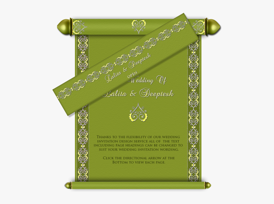 Scroll Clipart Wedding Indian - Png Muslim Shadi Card, Transparent Clipart