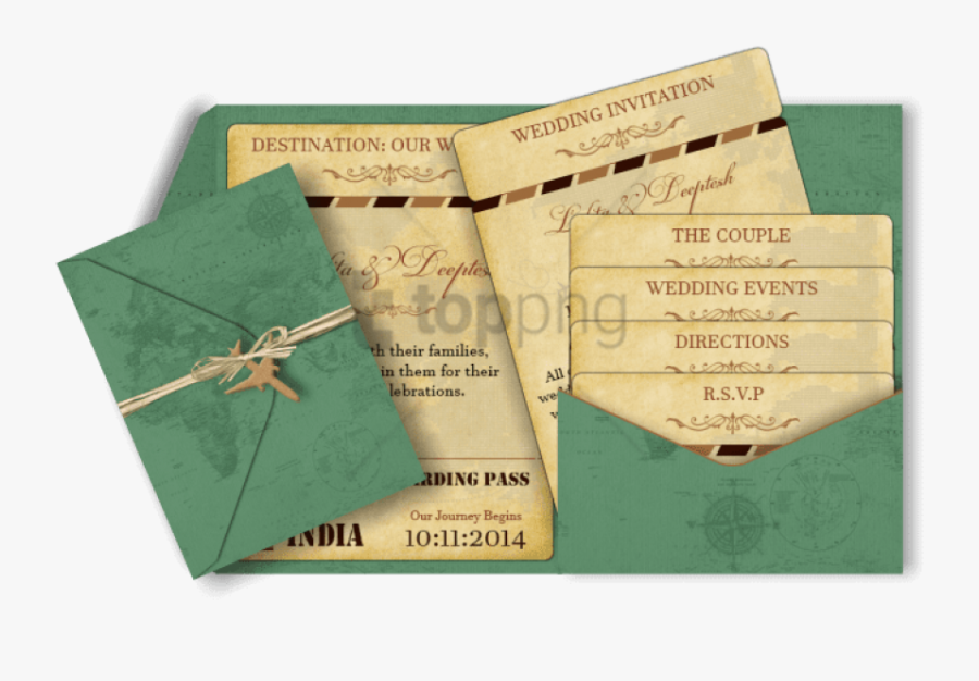 Pocket Style Email Indian Wedding Invitation Card Design - Indian Wedding Card Design Transparent, Transparent Clipart