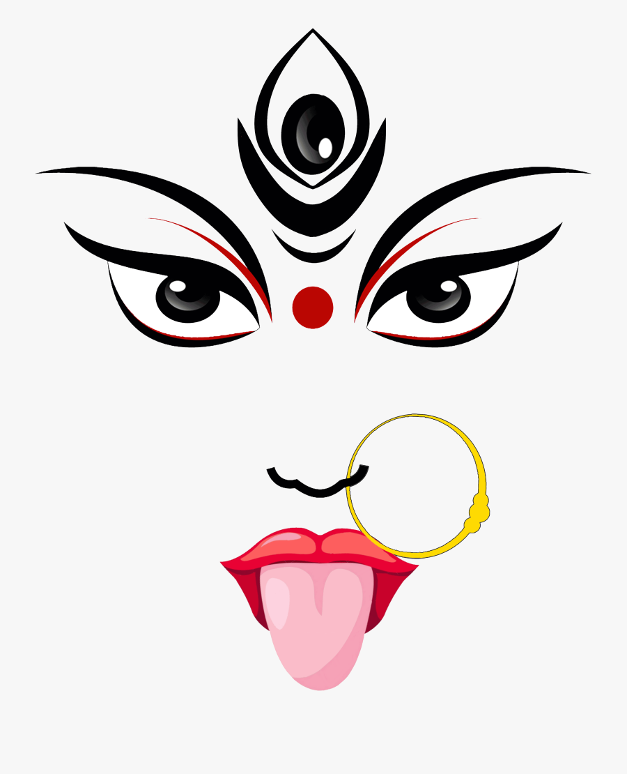 Maa Kali Clip Art , Png Download - Maa Durga Face Png, Transparent Clipart