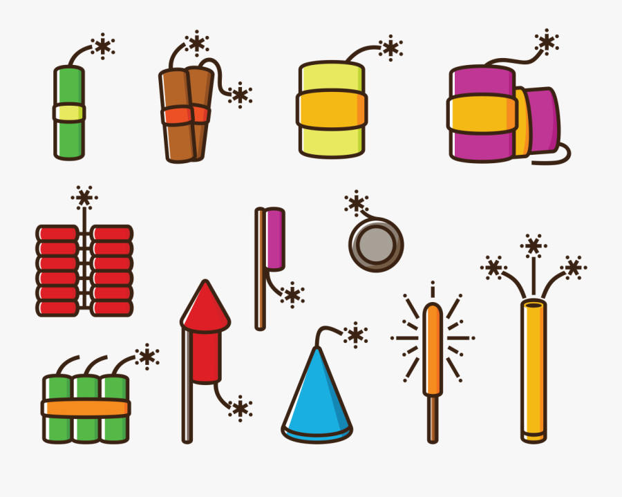Fire Crackers Vector Icons - Icon, Transparent Clipart
