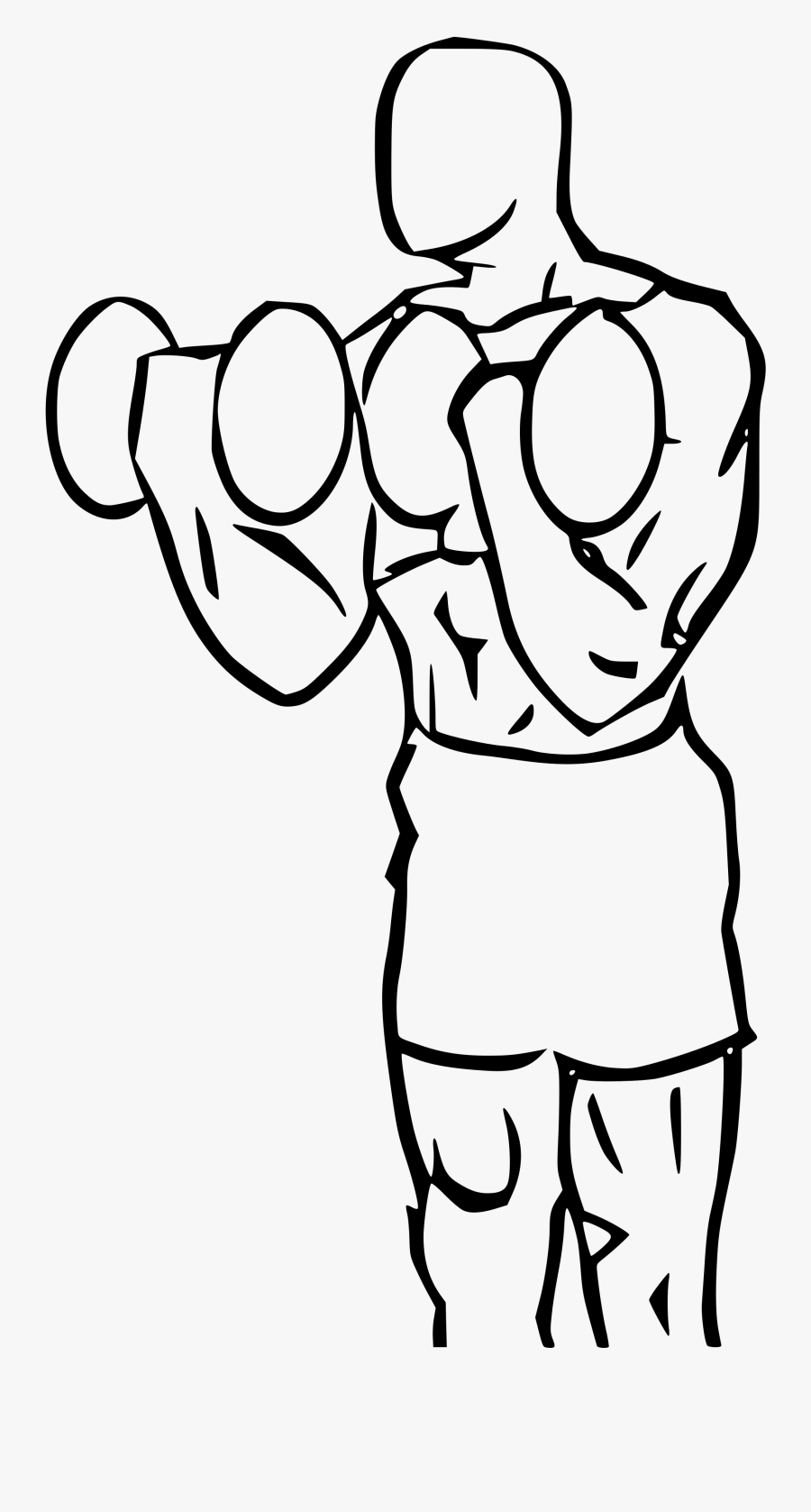 Biceps Drawing Cartoon Clip Art Royalty Free Download - Bicep Curl Squat Drawing, Transparent Clipart