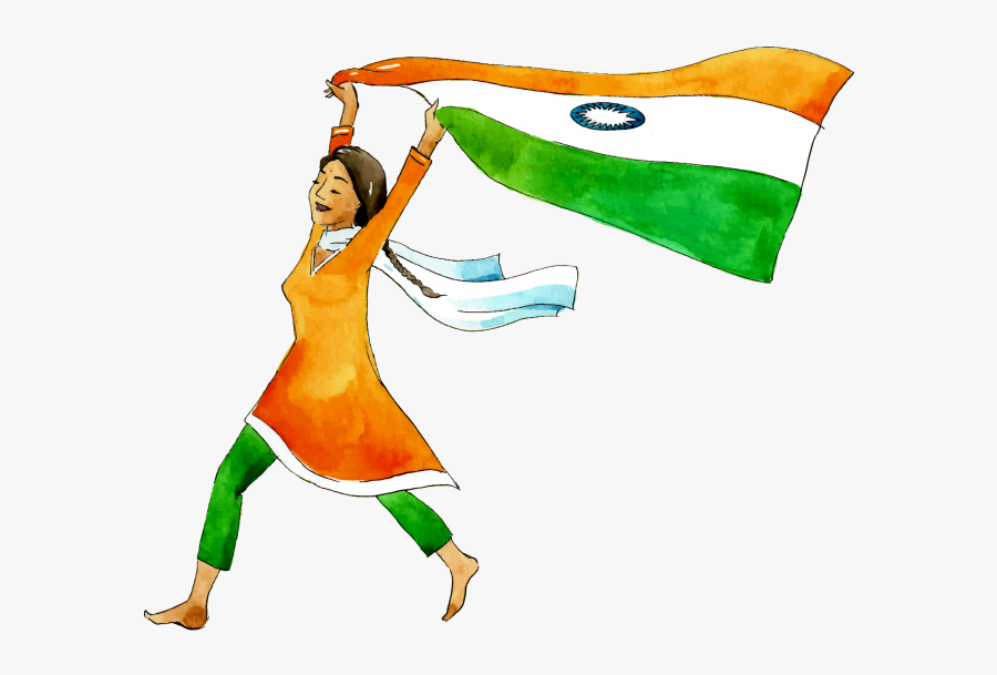 Transparent Girl Raising Hand Clipart - Happy Independence Day 2019, Transparent Clipart