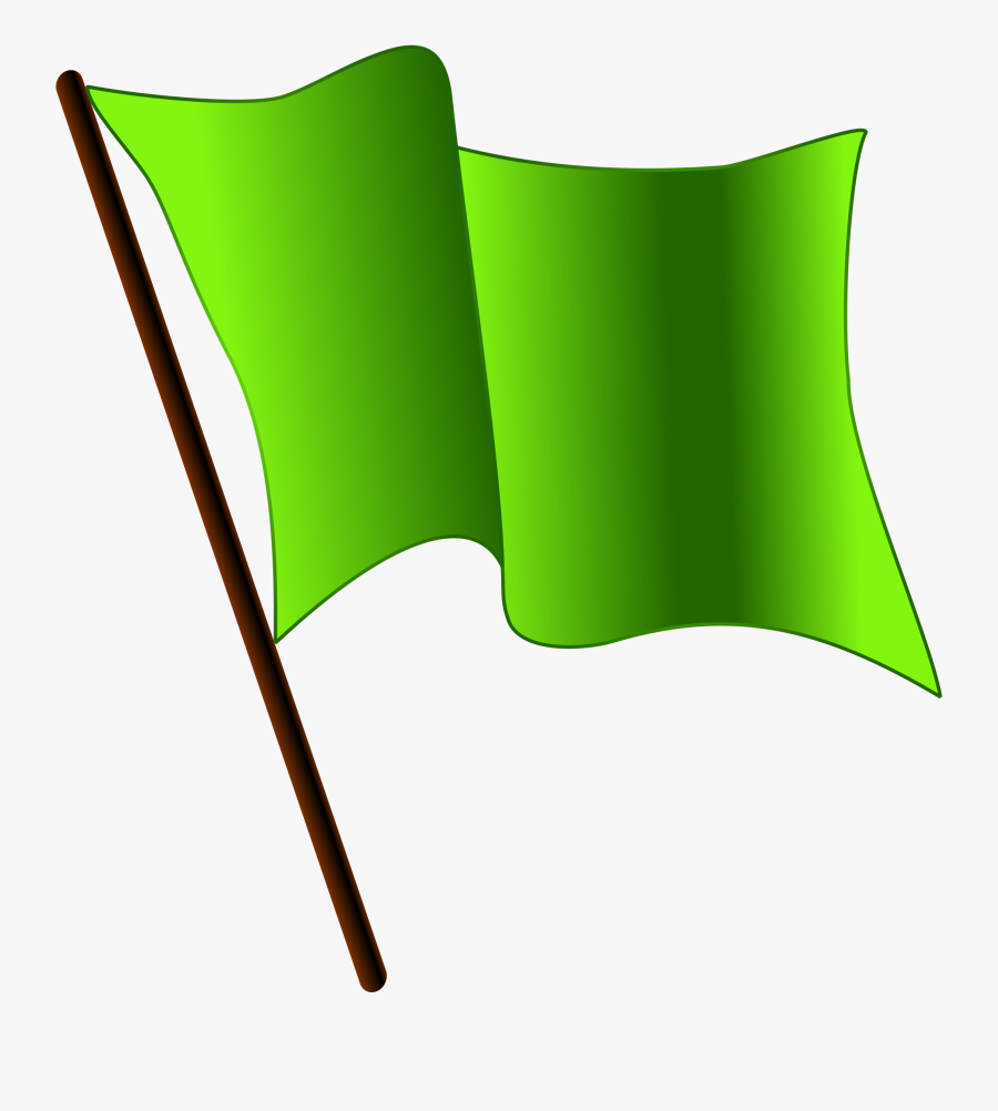 Green Flag - Waving Green Flag Gif, Transparent Clipart