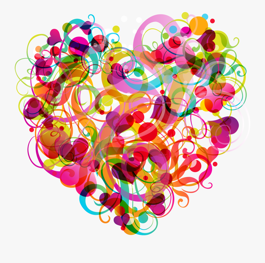 Abstract Clipart Png - Colorful Heart Transparent Background, Transparent Clipart