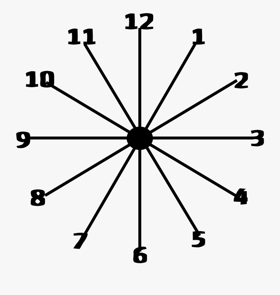 Clock Face With Lines, Transparent Clipart