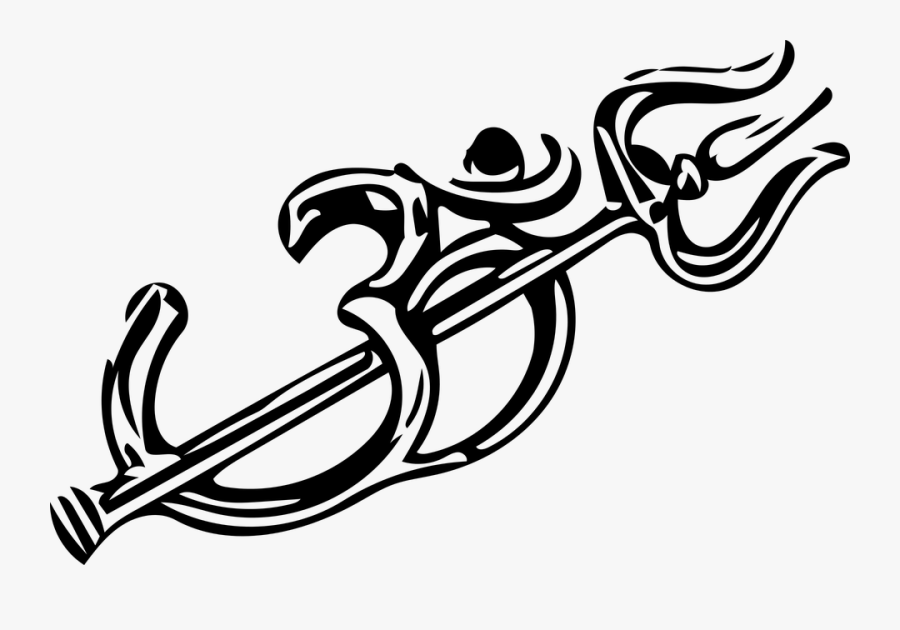 Om Ohm Shiv Shivji Trishul Om Vector Hindu - Om With Trishul Logo, Transparent Clipart