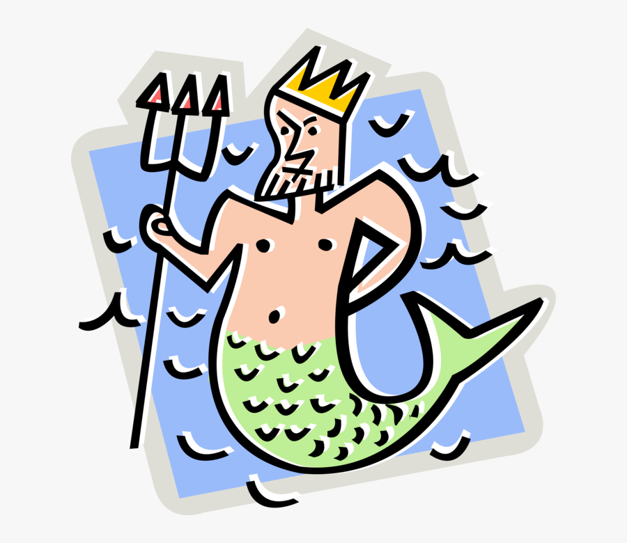 Mythological Greek Triton Vector - Greek God And Goddesses Title, Transparent Clipart