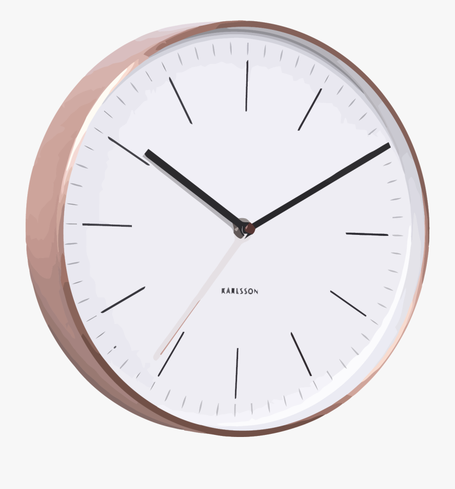 Karlsson Minimal Copper Clock White Clipart Png - Clock Perspective Png, Transparent Clipart