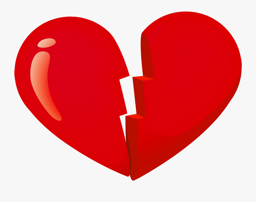 Valentine Red Broken Heart Pn - Broken Heart Clipart Png, Transparent Clipart