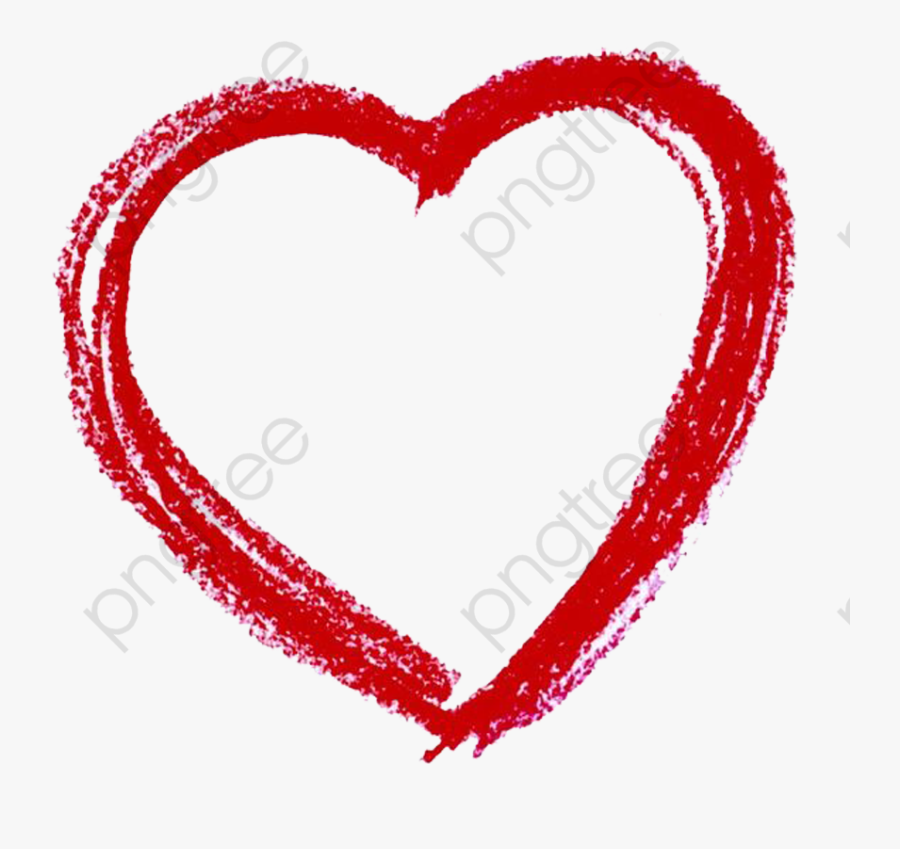 Hollow Heart Clipart - Corazon Con Crayon Png, Transparent Clipart