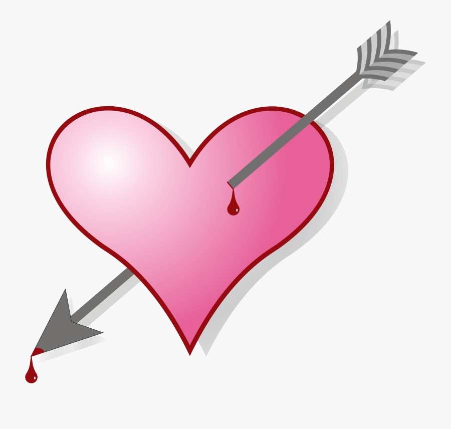 Transparent Hearts - Heart With Arrow Gif, Transparent Clipart
