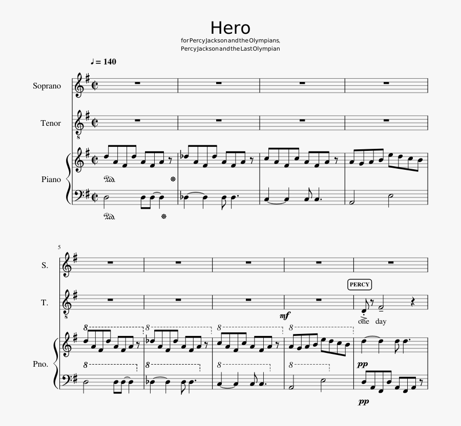 Hero For Percy Jackson And The Olympians Percy - Ocean Eyes Piano Sheet Music, Transparent Clipart