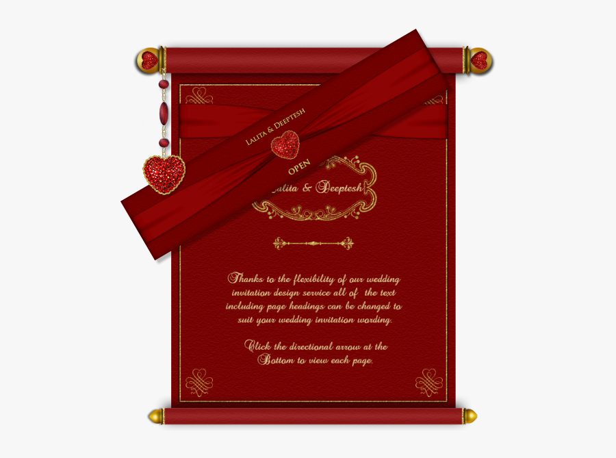 Indian Wedding Card Png - Wedding Invitation Cards Hindu Marriage, Transparent Clipart