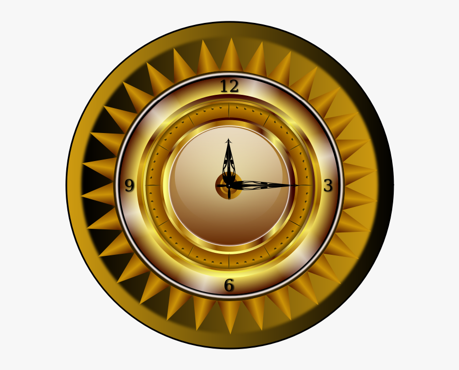 Clipart - Gold Clock - Gold Clock Logo, Transparent Clipart
