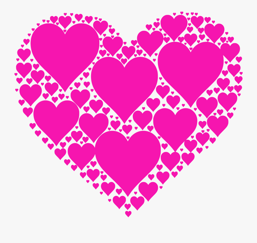 Transparent Purple Hearts Clipart - Heart Pink Clipart, Transparent Clipart