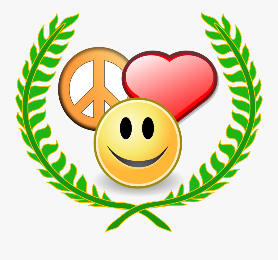 Peace Love And Happyness Award Black White Line Art - Symbol Of Love And Peace, Transparent Clipart