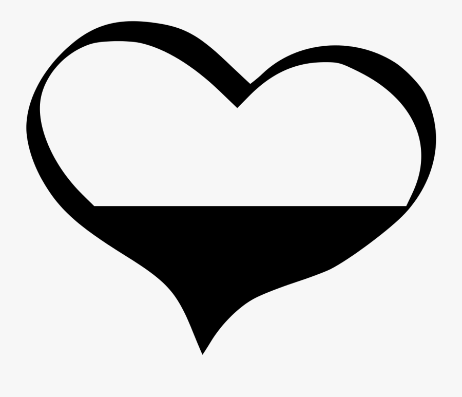 Transparent Half Heart Png - Half White Black Heart, Transparent Clipart