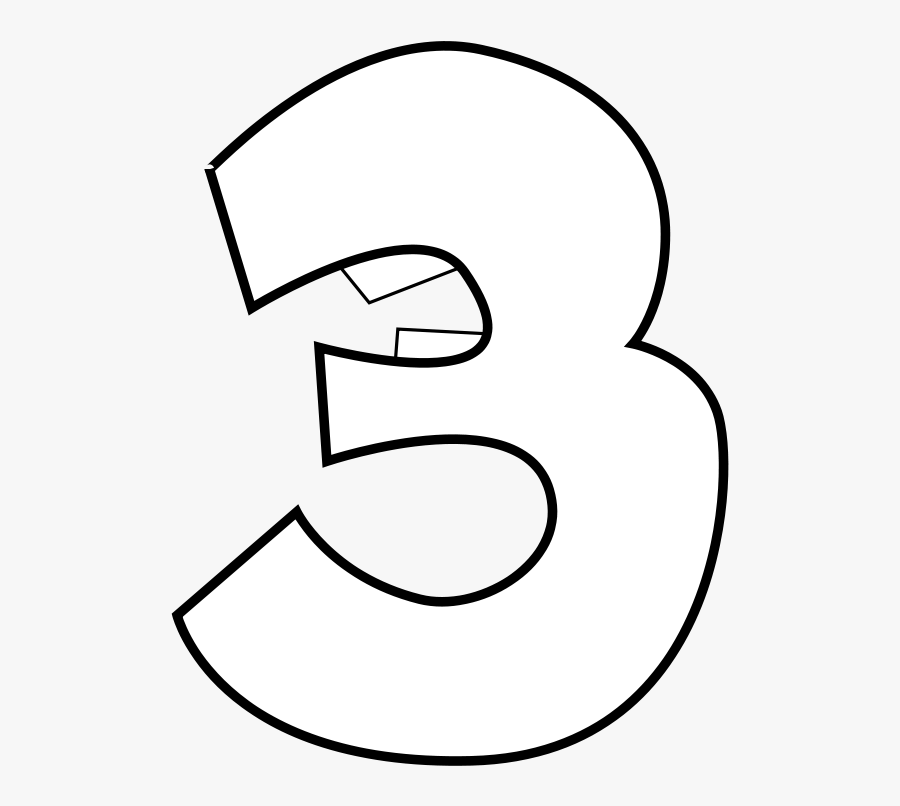 Animal Number Three Lineart Clip Art, Transparent Clipart
