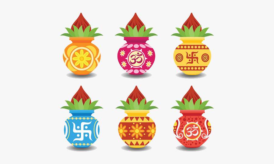 Akshaya Tritiya Kalash Vector, Transparent Clipart