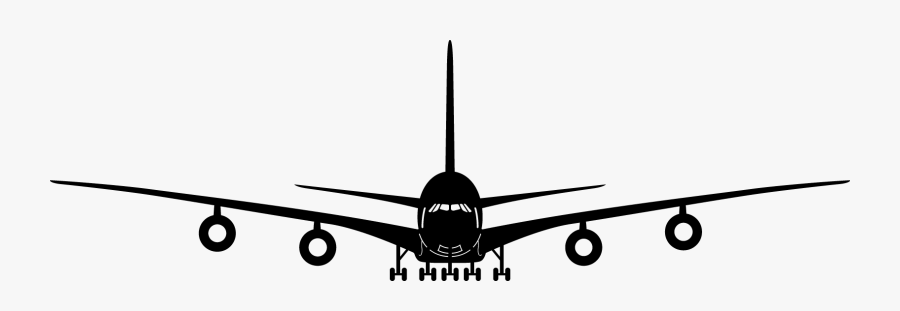 Transparent Airplane Clipart Vector - Plane Front Silhouette Png, Transparent Clipart