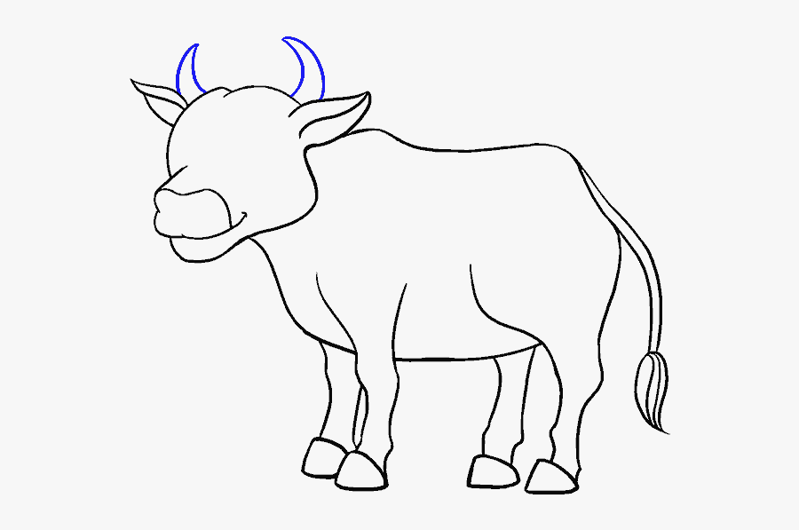 How To Draw A Cartoon Cow In A Few Easy Steps Easy - Bovine Draw, Transparent Clipart